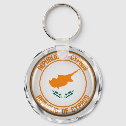 Cyprus Round Emblem Sleutelhanger (Voorkant)