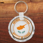 Cyprus Round Emblem Sleutelhanger (Voorkant)