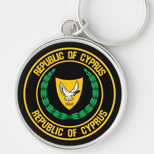 Cyprus Round Emblem Sleutelhanger (Voorkant)
