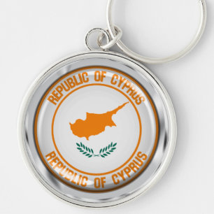 Cyprus Round Emblem Sleutelhanger