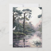 Cyprus Tree Crane Bayou Bruiloft Kaart (Achterkant)