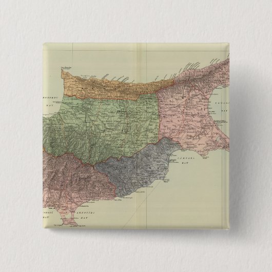 Cyprus Vierkante Button 5,1 Cm (Voorkant)