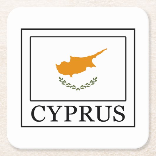 Cyprus Vierkante Kartonnen Onderzetter (Voorkant)