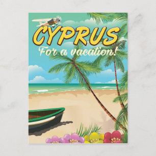 Cyprus vintage strand reisposter briefkaart