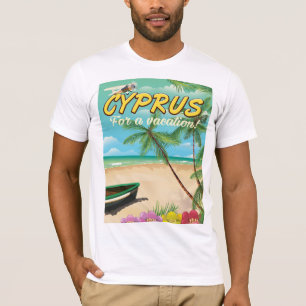 Cyprus vintage strand reisposter t-shirt