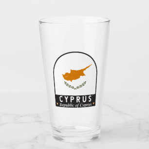 Cyprus Vlag embleem noodlijdende Vintage Glas