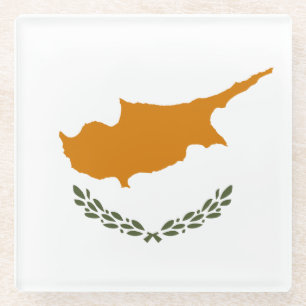 Cyprus Vlag Glazen Onderzetter