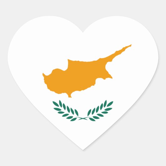 Cyprus Vlag Hart Sticker (Voorkant)