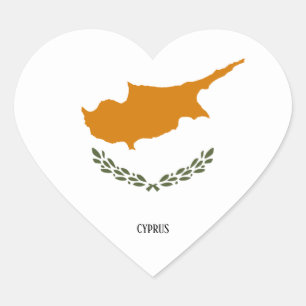 Cyprus Vlag Prachtig Patriottisch Hart Sticker