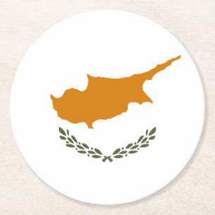 Cyprus Vlag Ronde Kartonnen Onderzetter