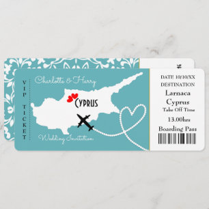 Cyprus Wedding Destination Europe Ticket Kaart