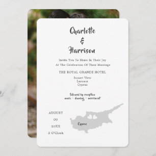 Cyprus Wedding Destination Photo Invitation Kaart