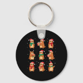 Cypybara Kerstman Hoed Grappig Cypybara Lover Sleutelhanger (Voorkant)