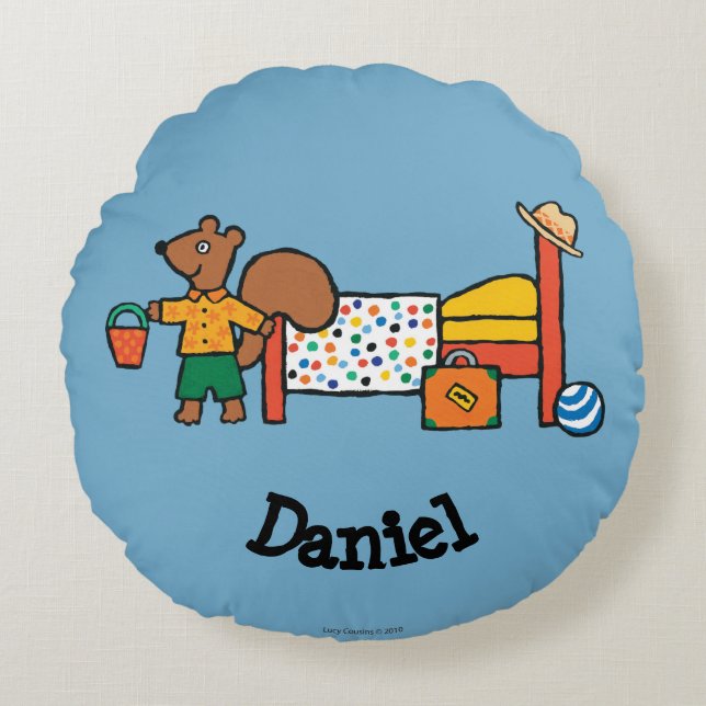 Cyril de eekhoorn op Vacatie Rond Kussen (Voorkant)