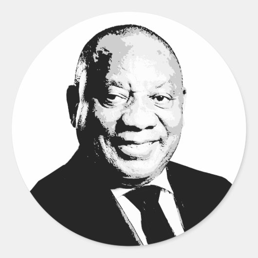 Cyril Ramaphosa Ronde Sticker (Voorkant)