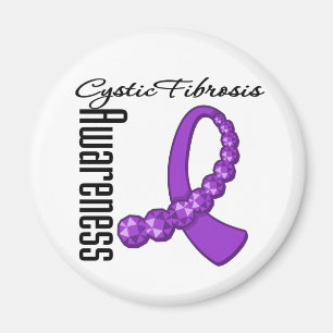Cystic fibrosis Awareness Gemstone Ribbon Magneet