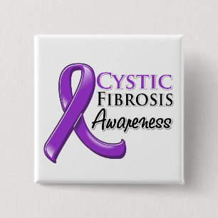 Cystic fibrosis Awareness Ribbon Vierkante Button 5,1 Cm