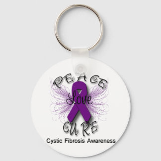 Cystic fibrosis Peace Love Cure Butterfly 2 Sleutelhanger