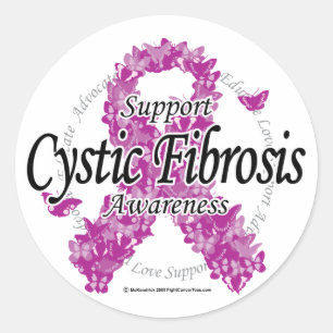 Cystic Fibrosis Ribbon of Butterflies Ronde Sticker