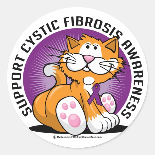Cystische fibrose kat ronde sticker (Voorkant)