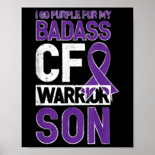Cystische fibrose Shirt CF Strijder Son CF Bewustz Poster