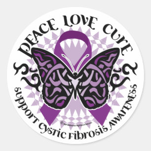 Cystische fibrose tribale vlinder ronde sticker