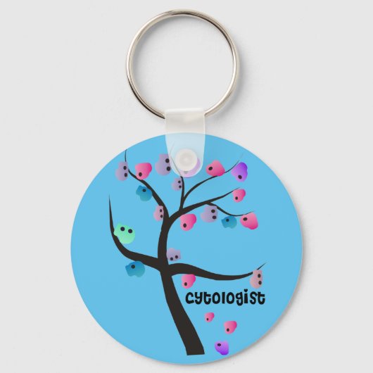 Cytoloog Unieke boompje met celontwerp Sleutelhanger (Achterkant)