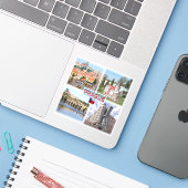 CZ Prague - Castle Old Town Hall - Charles Bridge Sticker (Laptop met iPhone)