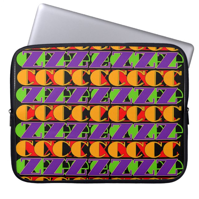 CZ Willekeurige letters Laptop Sleeve (Voorkant)