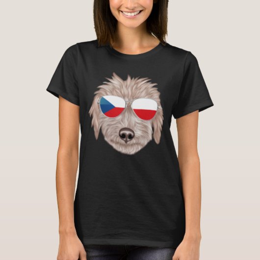 Czech Flag Bedlington Terrier Dog Czech Republic P T-shirt (Voorkant)