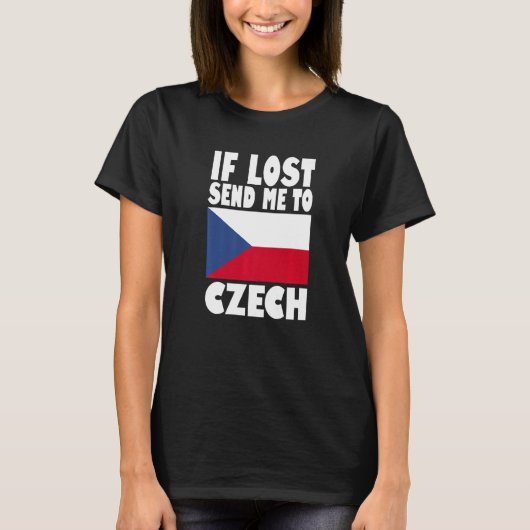 Czech Flag Design  If lost send me to Czech Premiu T-shirt (Voorkant)