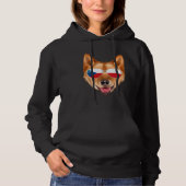 Czech Flag Finnish Spitz Dog Czech Republic Pocket Hoodie (Voorkant)