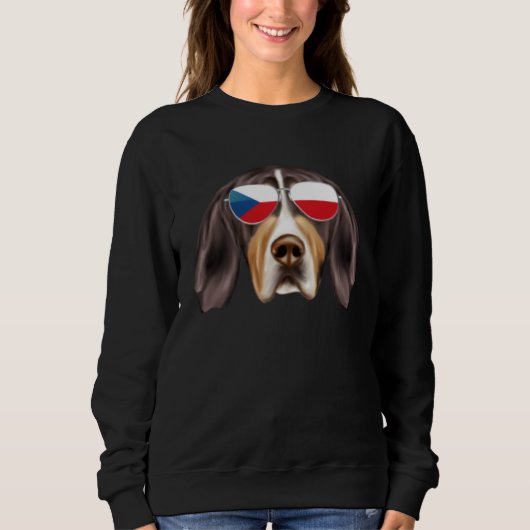 Czech Flag Treeing Walker Coonhound Czech Republic Trui (Voorkant)