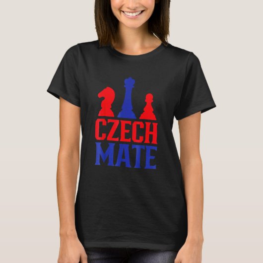 Czech Mate  Czech Republic Chess Player  Chess Clu T-shirt (Voorkant)
