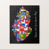 Czech Republic Regions Flags Map, Educational Legpuzzel (Verticaal)