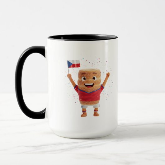 Czech Republic Soccer Mug - Funny Cinnamon Roll (Gauche)