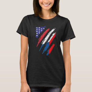 Czechia American Grown Flag USA Patriot Heritage T-shirt