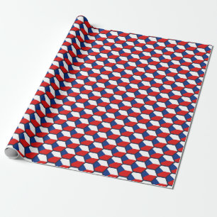 Czechia Flag Honeycomb Wrapping Paper Cadeaupapier