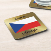 Czechia Flag+Text Onderzetter (Linkerzijde)