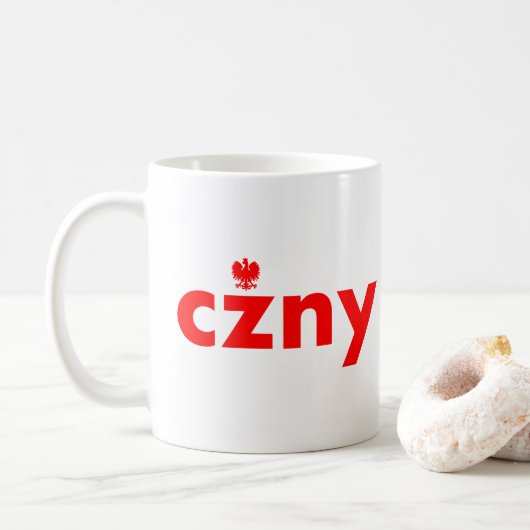 czny Polonais Nom Café Mug (Avec donut)