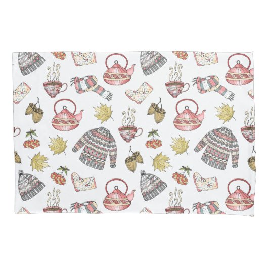 Czy Autumn Elements Pattern Pillow Hoesje Set Kussensloop (Voorkant-Links)