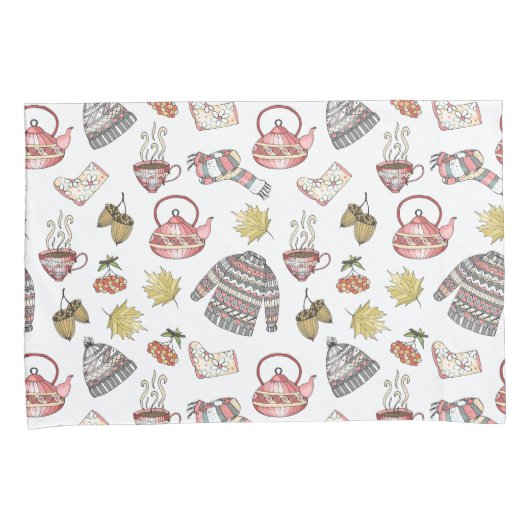 Czy Autumn Elements Pattern Pillow Hoesje Set Kussensloop (Voorkant-Rechts)