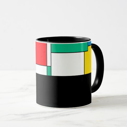 D03 - Tasse avec champs de couleur rectangulaires (Devant droit)
