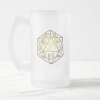 D20 Celtic Dragon DND Frosted Mok