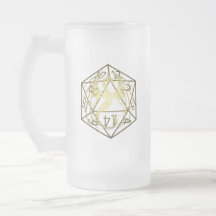 D20 Celtic Dragon DND Frosted Mok