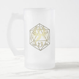 D20 Celtic Dragon DND Frosted Mok