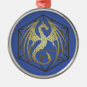 D20 Celtic Dragon DND Ornament (Voorkant)