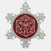 D20 Celtic Dragon DND Pewter Ornament (Voorkant)