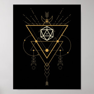 D20-desktop (geSacred Geometry) minimalistische ta Poster