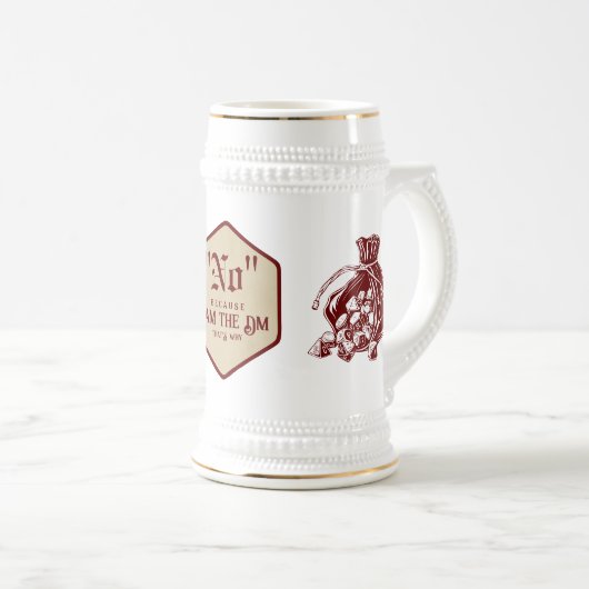 D20 Dice Celtic Dragon DND RPG DM Gamer Gift Bierpul (Voorkant rechts)